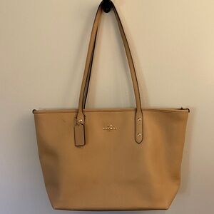 Coach Tan Leather Tote Bag